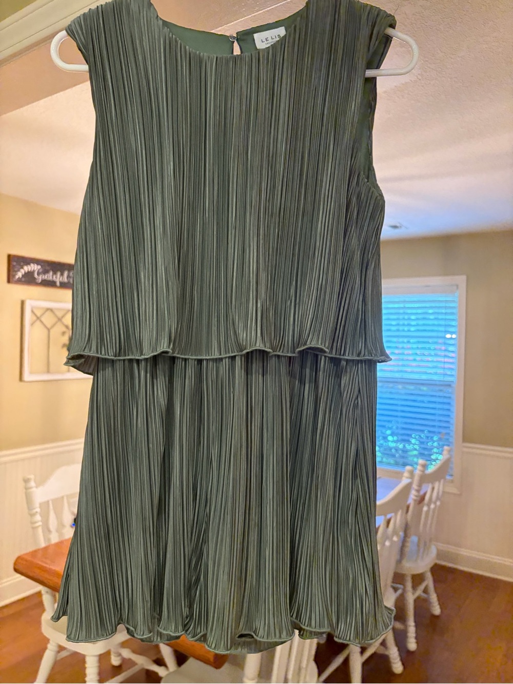 Le Lis Pleated Silvery Green Sleeveless Romper